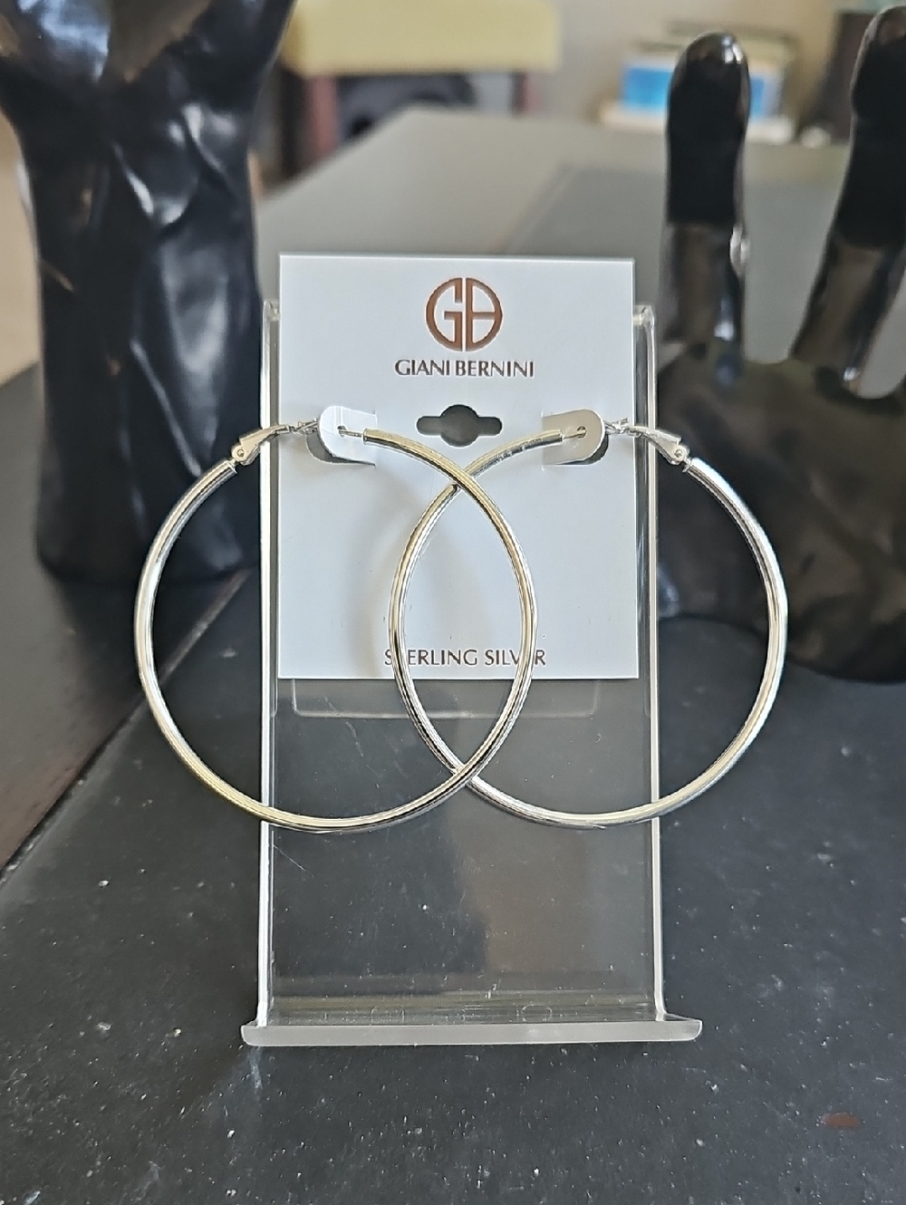 NWT Giani Bernini Earrings Sterling Silver 925 Large Hoops Leverback Closure